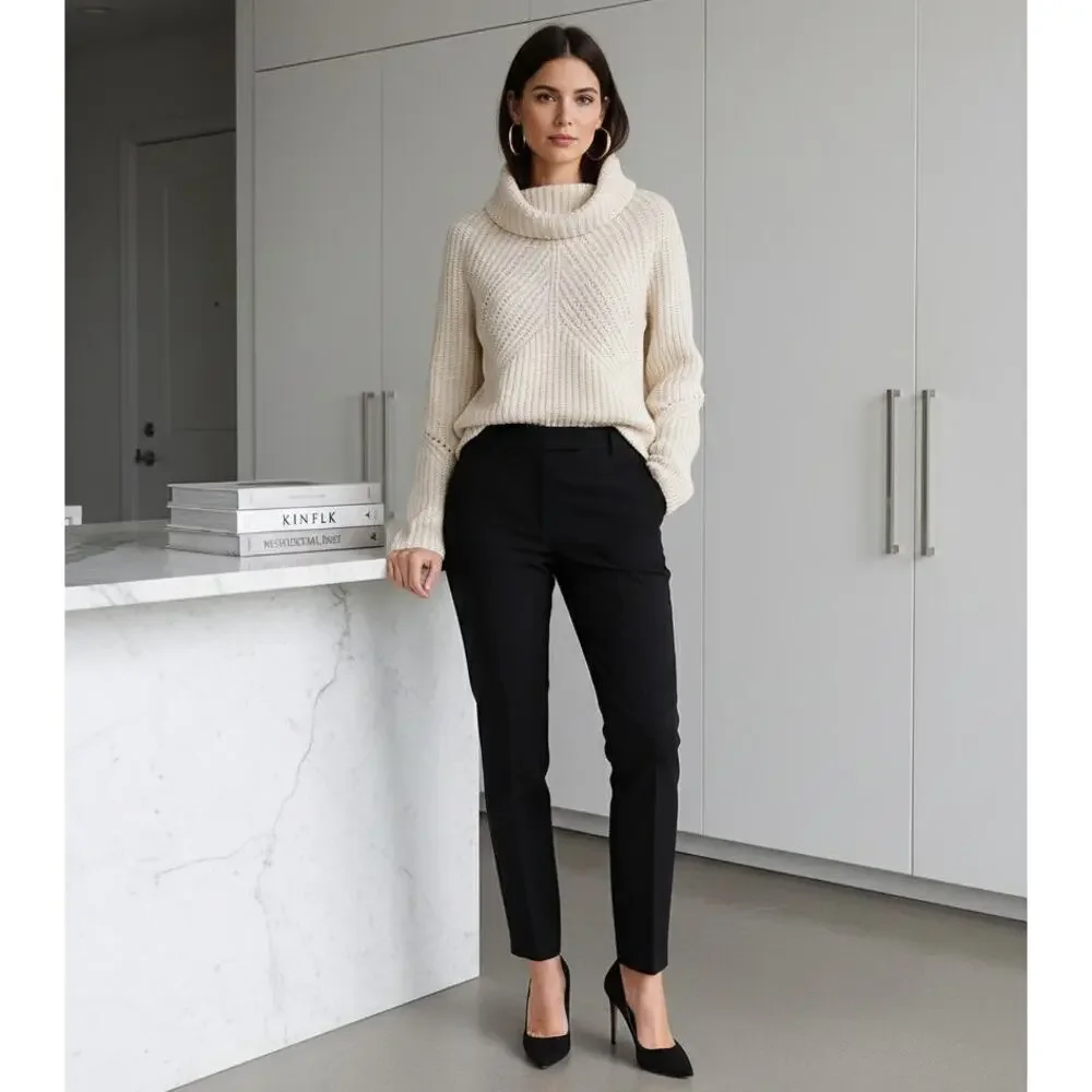 rag & bone Ivory Ribbed Chevron Turtleneck Sweater - Picture 3 of 11